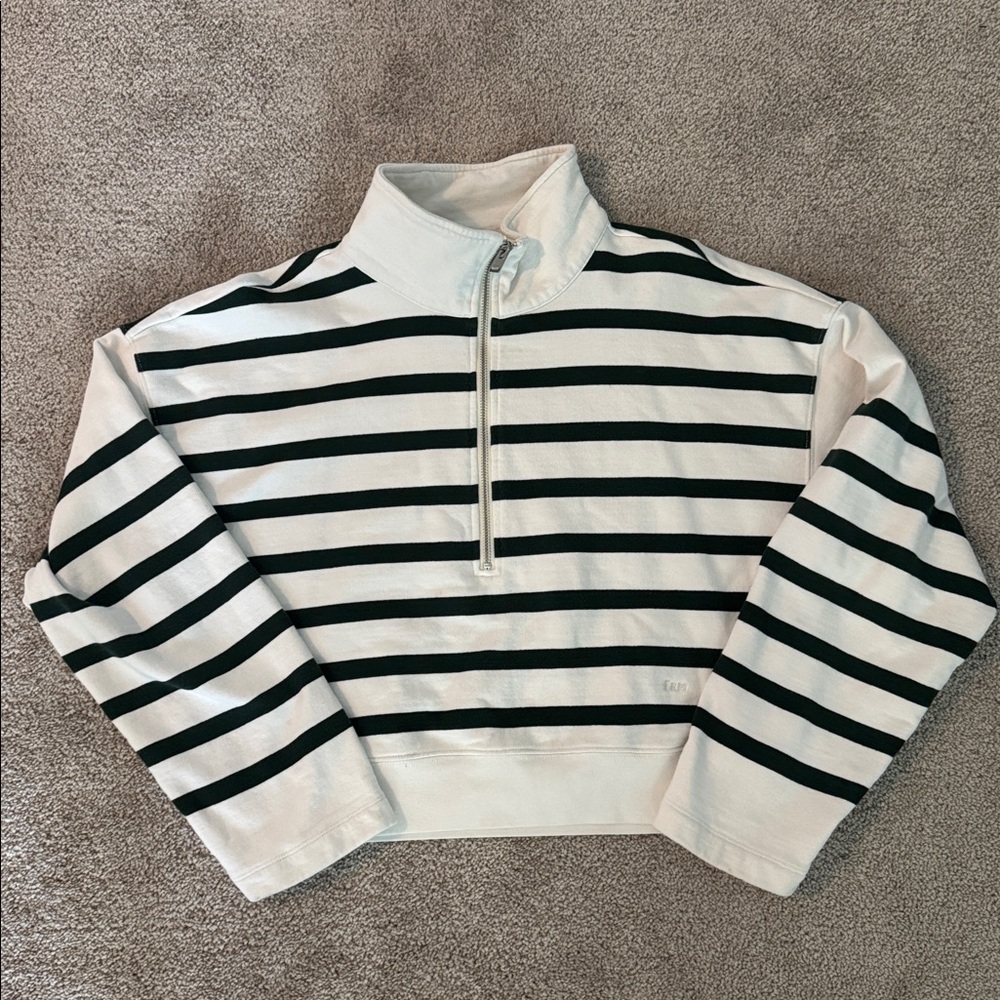 FRAME Denim green stripe sweatshirt